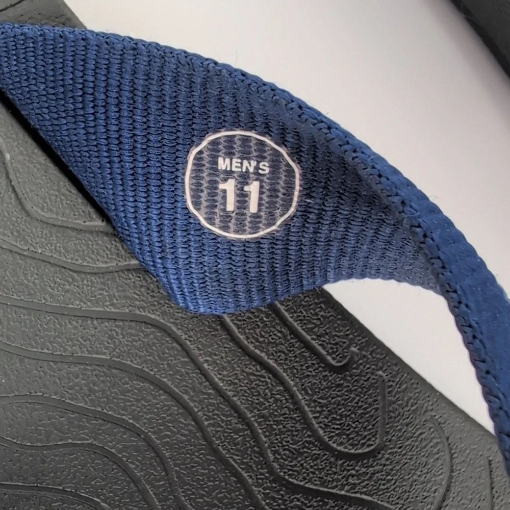 Stio Flip Flop Thong Sandals | Men's Size 11 | Black Navy Blue Rubber Summer